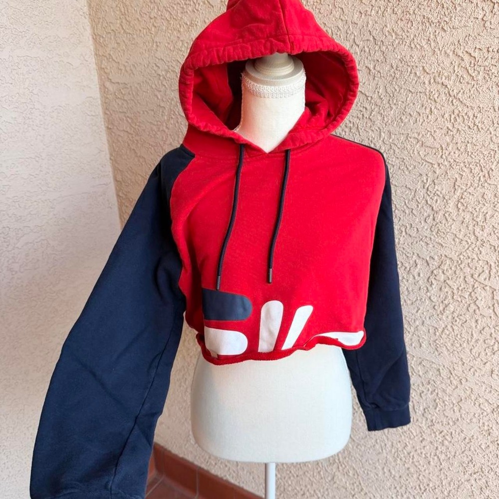 Fila red cropped hoodie